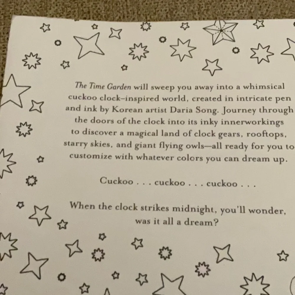 The Time Garden Adult Coloring Book 📖 by Daria Song, Magical Journey